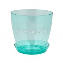 Саксия за орхидеи (прозрачна зелена) - pot for orchid (green)