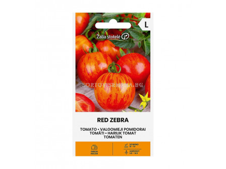 СК СЕМЕНА ДОМАТИ ЗЕБРА  Х TOMATO, RED ZEBRA H/ - 10 семена