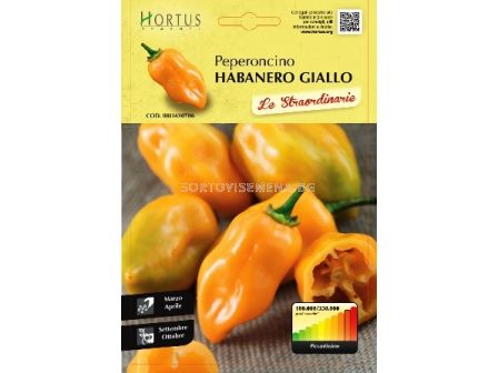Семена Люти чушки Хабанеро жълти - (Peperoncino Habanero giallo) - Chilies Habanero yellow