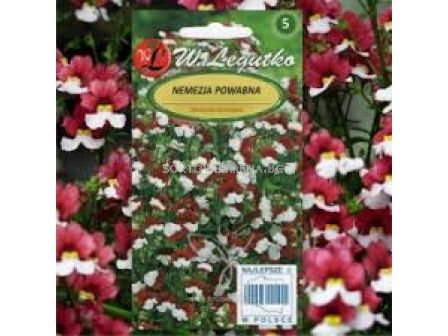 Семена немезия бяло-червена /Nemesia strumosa Helvetia white&red /LG 1 оп 