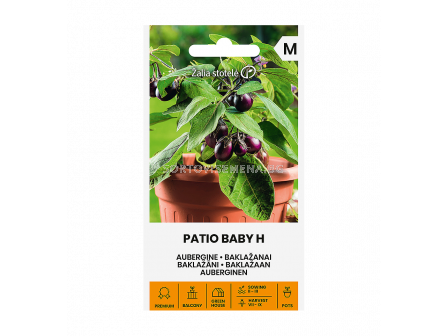 СК ПАТЛАДЖАН ПАТИО (БЕЙБИ ПАТЛАДЖАН)Х EGGPLANT, PATIO BABY H   - sortovisemena.bg СК ПАТЛАДЖАН ПАТИО (БЕЙБИ ПАТЛАДЖАН)Х EGGPLANT, PATIO BABY H
