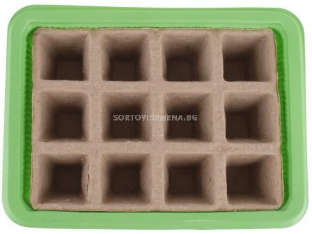 ПЛАНТИНА Комплект биоразградими форми в мини оранжерия / с тава 12 дупки  - 4