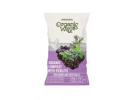 СК ОРГАНИЧЕН КОМПОСТ С ПЕРЛИТ ЗА БИЛКИ И РАСТЕНИЯ 4Л ORGANIC COMPOST FOR SPICES AND VNTVEGETABLES WITH PERLITE  