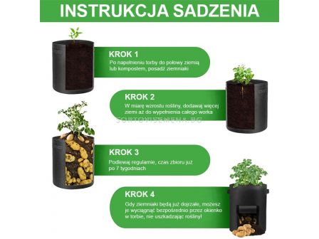 Плантина Торба (Чанта) за засаждане на картофи и зеленчуци 30x35 см - 6